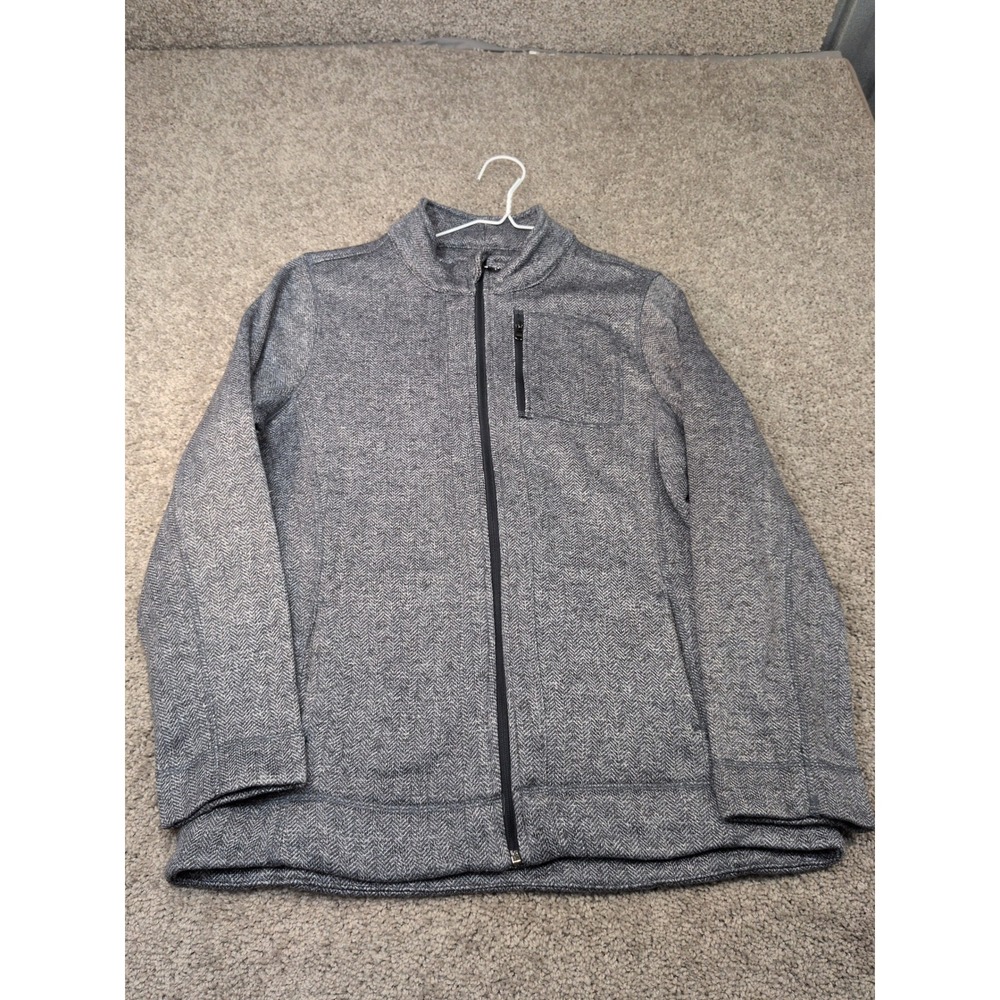 Marc New York Andrew Marc Mens Grey Herringbone Full Zip Jacket XL AP7PD172
